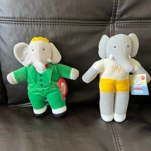 Babar King and Babar's Yoga 8" plush by Crocodile Creek